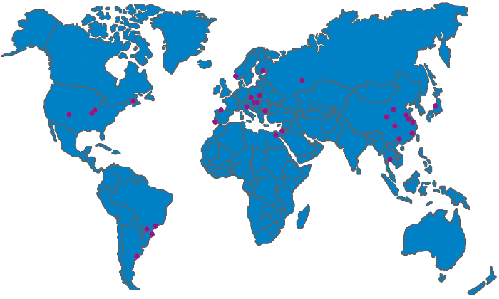 Weltkarte-Auslandsaufenthalt mit Positionen (Stand November 2020)